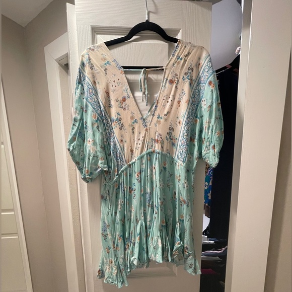 Aakaa Light Blue Mini Dress - Picture 3 of 4